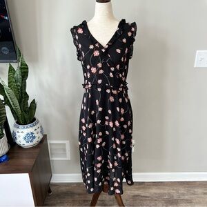 Who What Wear Floral Ruffle MIDI Dress